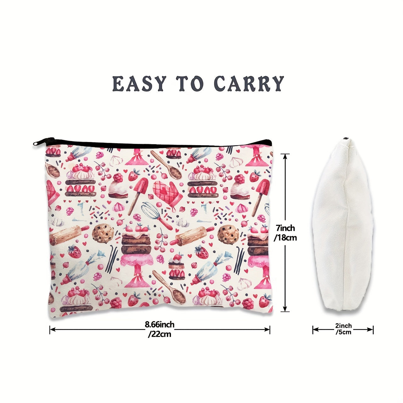 Strawberry Chocolate Dessert Makeup Bag Case For Sister - Birthday Gift