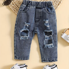 Boys Summer Casual Ripped Jeans Toddler Baby Denim Pants