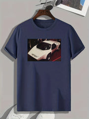 Sportscar Print Men's Comfy T shirt Active Breathable Tee