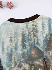 Snowy Town Crew Neck Sweatshirt for Boys Girls