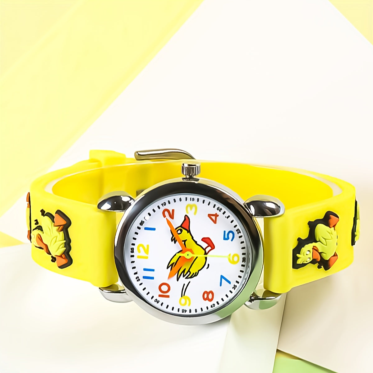 Boys' Elephant Quartz Watch 3D Animal Print Strap Pointer Display