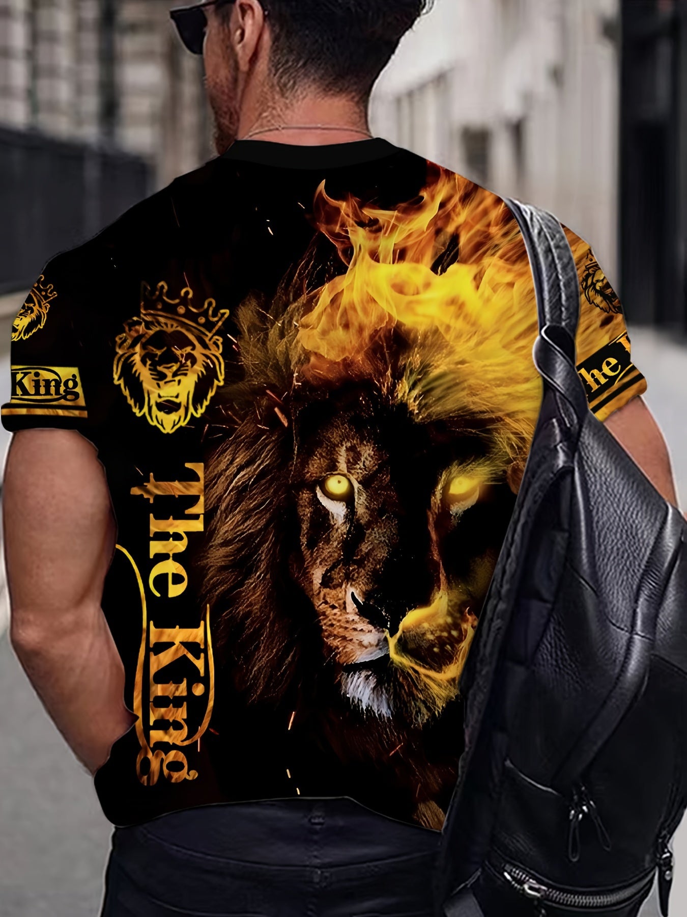 Lion 3D Print Men's Novelty Short Sleeve T-shirt Street Style Summer Clothing