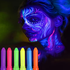 Glow In The Dark Face Paint Set Halloween Party Makeup Non Toxic