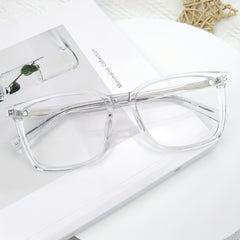 Oversized Clear Light Blocking Glasses Unisex Square Computer Glasses