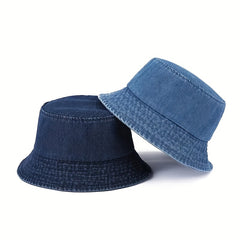 Denim Bucket Hat Distressed Sunshade Basin Hat Unisex Fisherman Cap