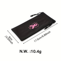 Pink Ribbon Cancer Warrior Glasses Bag