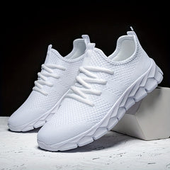 PLUS SIZE Men's Knit Breathable Running Shoes Lace Up Comfy Soft Sole Sneakers