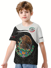 MEXICO Flag 3D Print Boy's Casual Tees Short Sleeve Comfy T shirt Kids