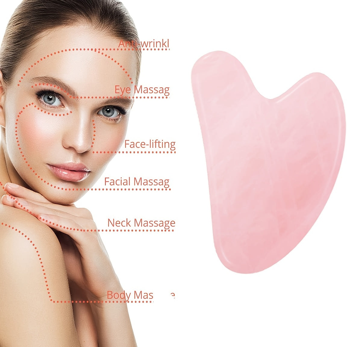 Heart Shaped Facial Massage Board Scraping Tool