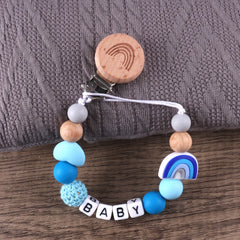 Rainbow Beech Clip Baby Silicone Puffer Chain - Cute and Colorful Accessory