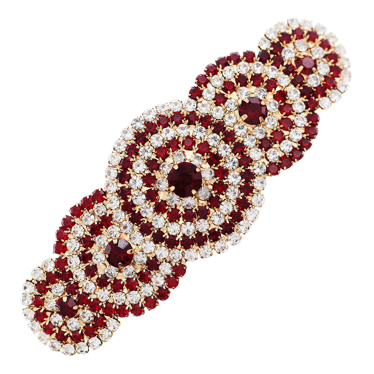 Vintage Red Rhinestone Hair Clip Hair Accessories For Women