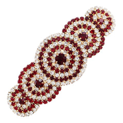 Vintage Red Rhinestone Hair Clip Hair Accessories For Women