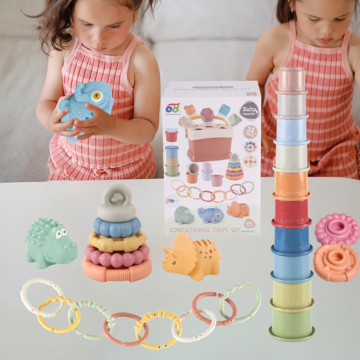 5in1 Stacked Toys Set for Babies - Shape Sorters Baby Toys