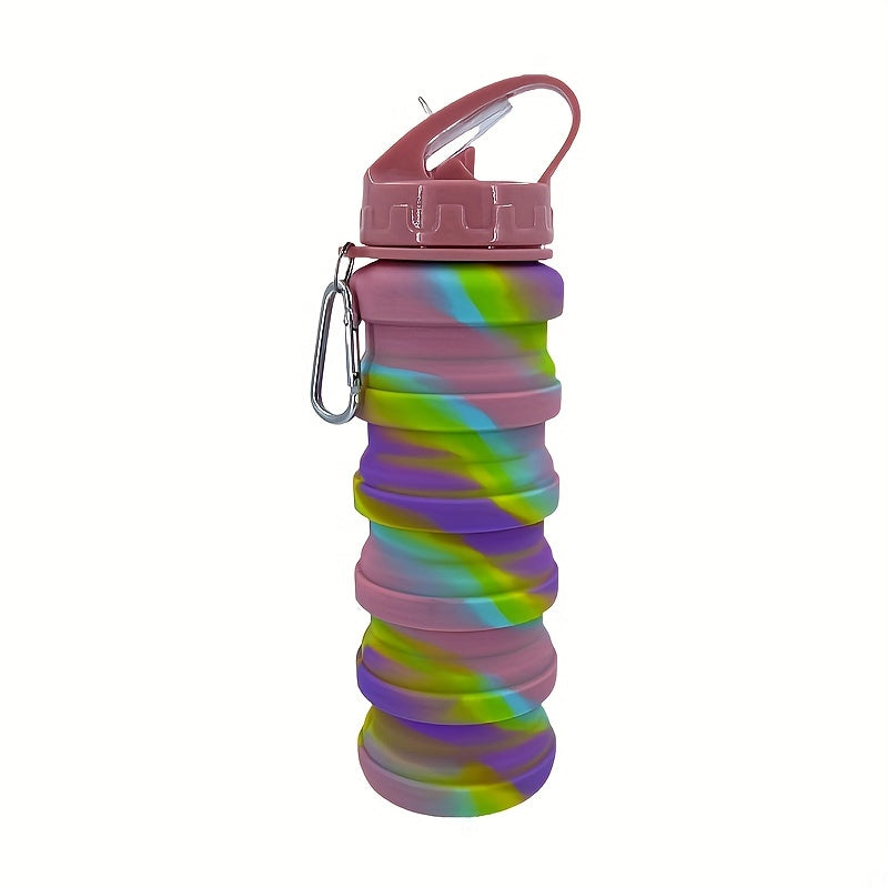 Portable Camo Water Cup Silicone Telescopic Sports Bottle