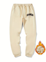 Men's LA Print Drawstring Fleece Sweatpants