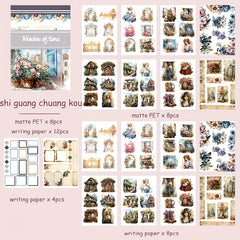 Vintage Character Architecture Sticker Book Large Size