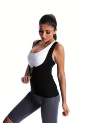 Zipper Shaping Tank Tops Waist Trainer Tummy Control Slimmer Top