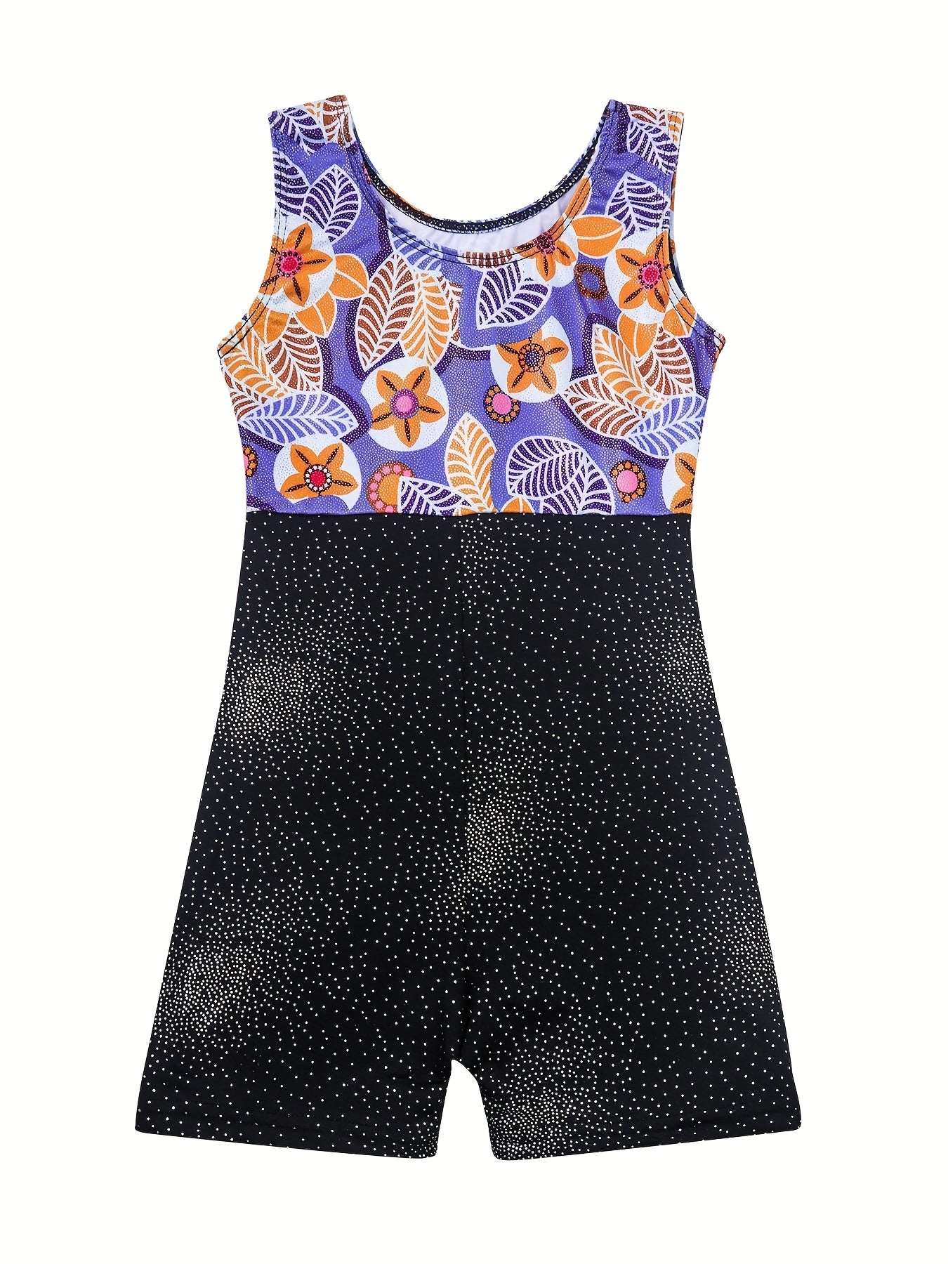 Girls Sleeveless Gymnastics Suit Compression Bodysuit