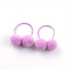 2pcs Ball Hair Ties Bands Headwear for Girls