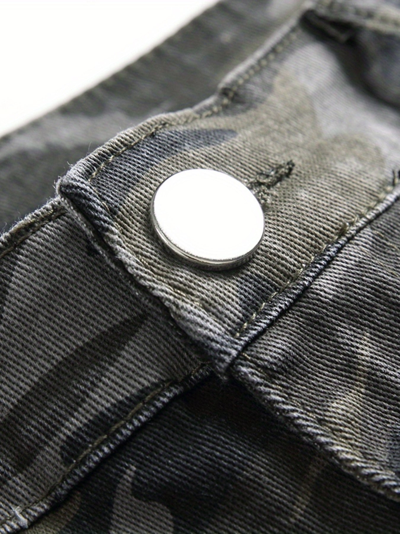 Camouflage Slim Fit Jeans Men's Casual Street Style Denim Pants