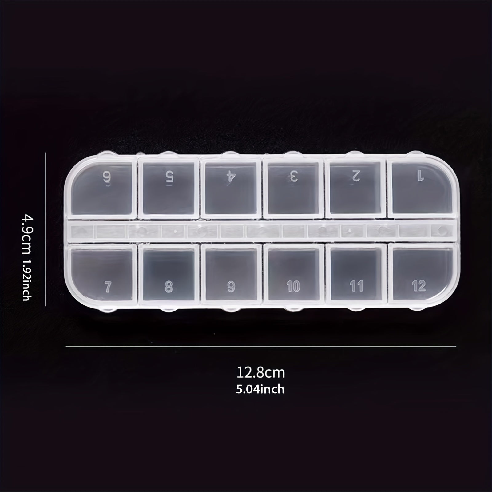 12 Grids Transparent Plastic Storage Box Nail Art Jewelry Pill Beads Organizer