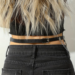Chain Fringe Punk Belt Hip Hop Jeans Pants Belt Gothic Adjustable Rivet