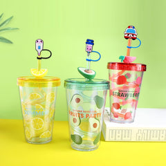 9pcs Silicone Straw Cover Reusable Dustproof Drinking Straw Plug