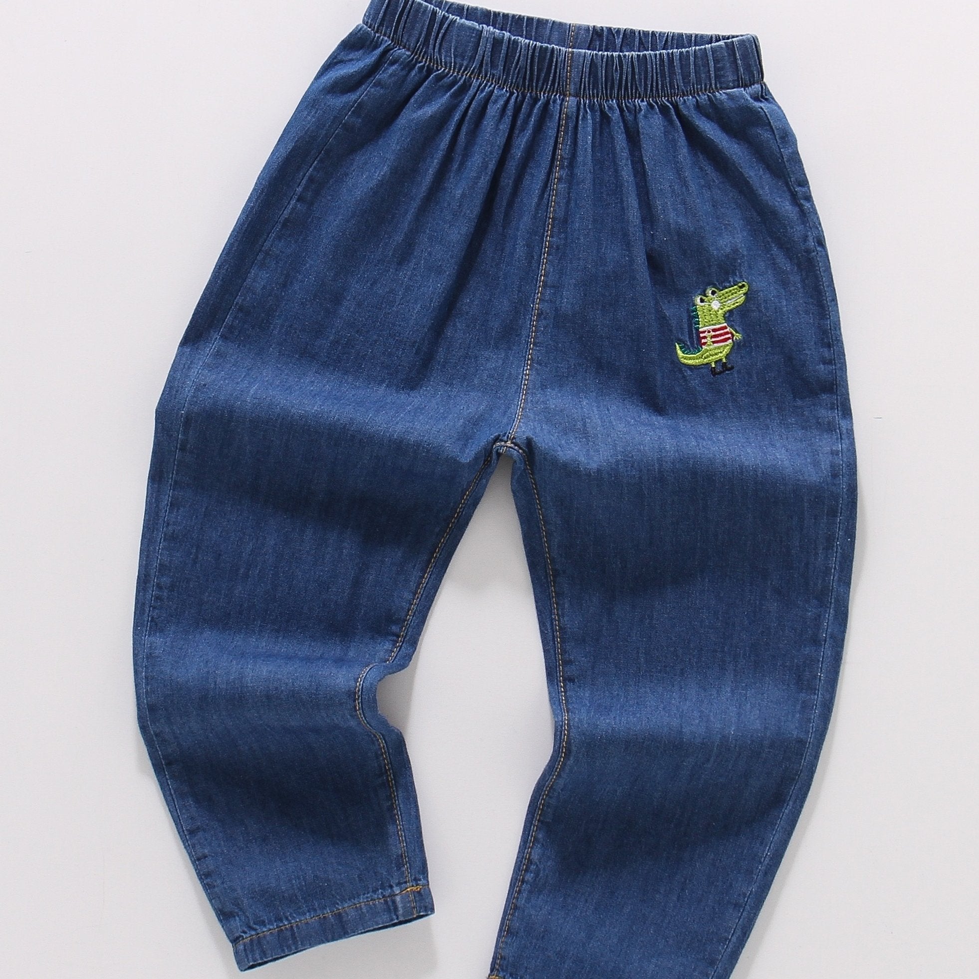 Boys Dino Embroidered Jeans Pants Spring Summer Autumn Kids Clothes