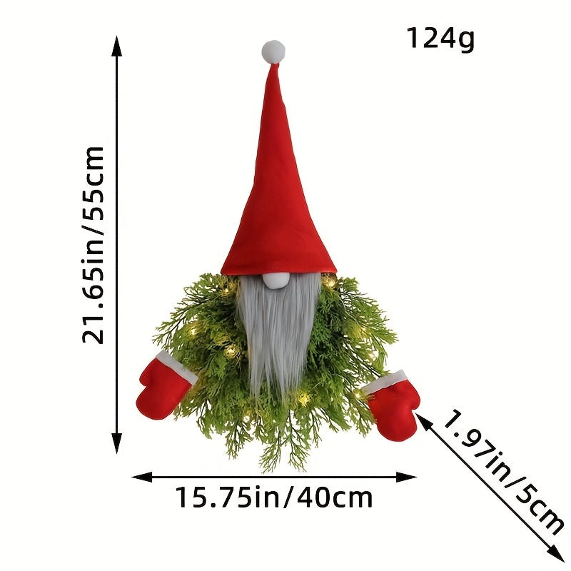Faceless Old Man Christmas Wreath Door Hanging