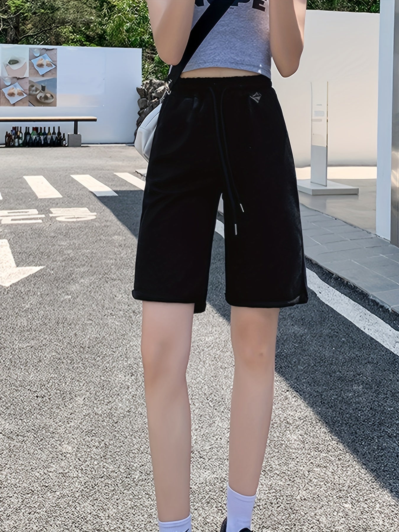 High Waist Drawstring Workout Shorts for Women