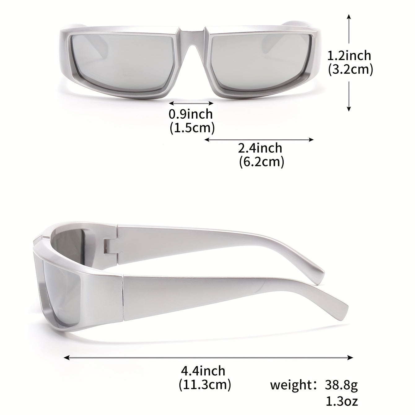 Y2K Future Tech Sense Silver Hip Hop Bungee Men's Sunglasses