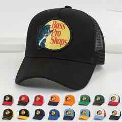 Fish Print Trucker Hat Mesh Breathable Hip Hop Baseball Cap Unisex