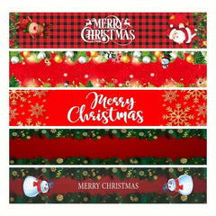Christmas Table Flag Santa Claus Merry Christmas Snowflakes Winter Home Decor