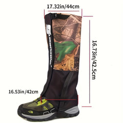 1Pair Waterproof Leg Gaiters for Outdoor Skiing & Hiking