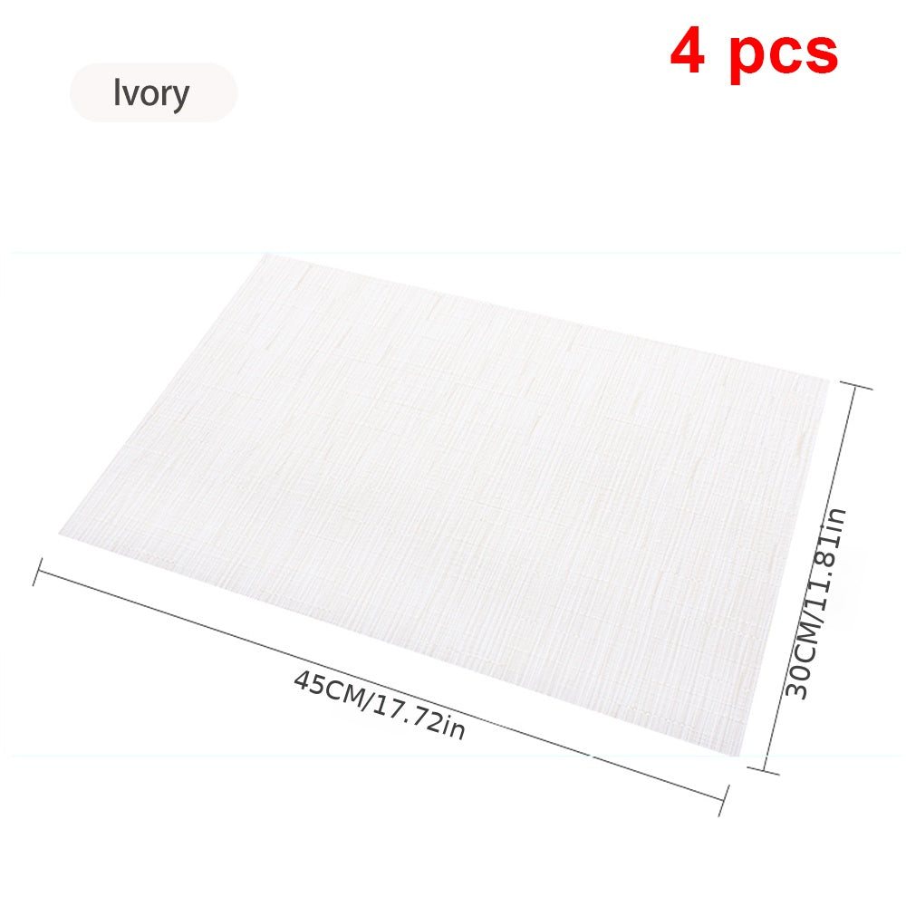 4pcs Bamboo Table Placemats Non Slip Heat Resistant Easy to Clean