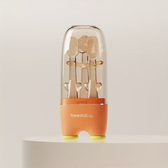 4pcs Infant & Toddler Toothbrush Set Soft Silicone Oral & Tongue Cleaners