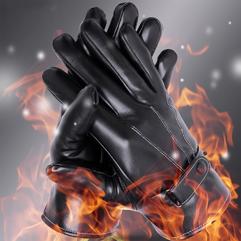 Waterproof Touch Screen PU Leather Gloves For Men And Women