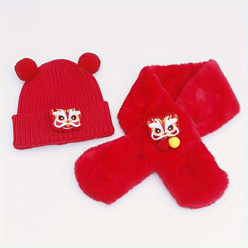 Baby Spring Celebration Year Hat & Scarf Set