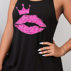 Crown & Lip Print Cami Top