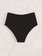 Ruched High Waist Bikini Panty High Rise Beach Bottom