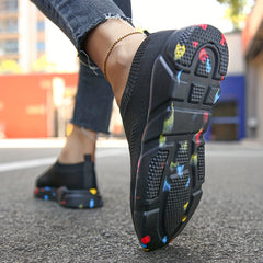 Women's Breathable Slip On Woven Sneakers Lightweight Low Top Trainers