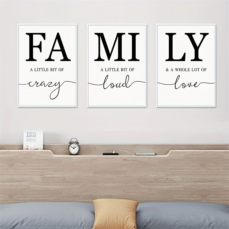 3pcs Family Quotes Wall Art Prints Unframed Home Decoration