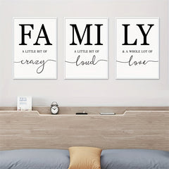 3pcs Family Quotes Wall Art Prints Unframed Home Decoration