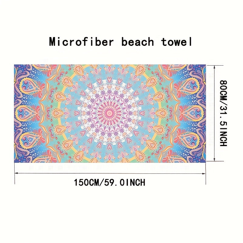 Bohemian Pattern Beach Towel Quick Drying Soft Absorbent Sand Resistant