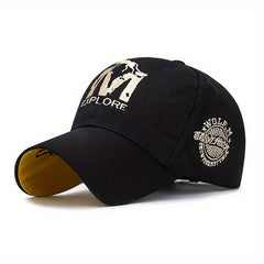 Unisex Breathable Baseball Cap with M Letter Embroidery
