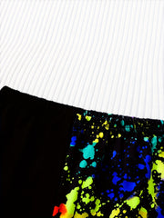 Boys Luminous Graffiti Print T-shirt & Shorts Set