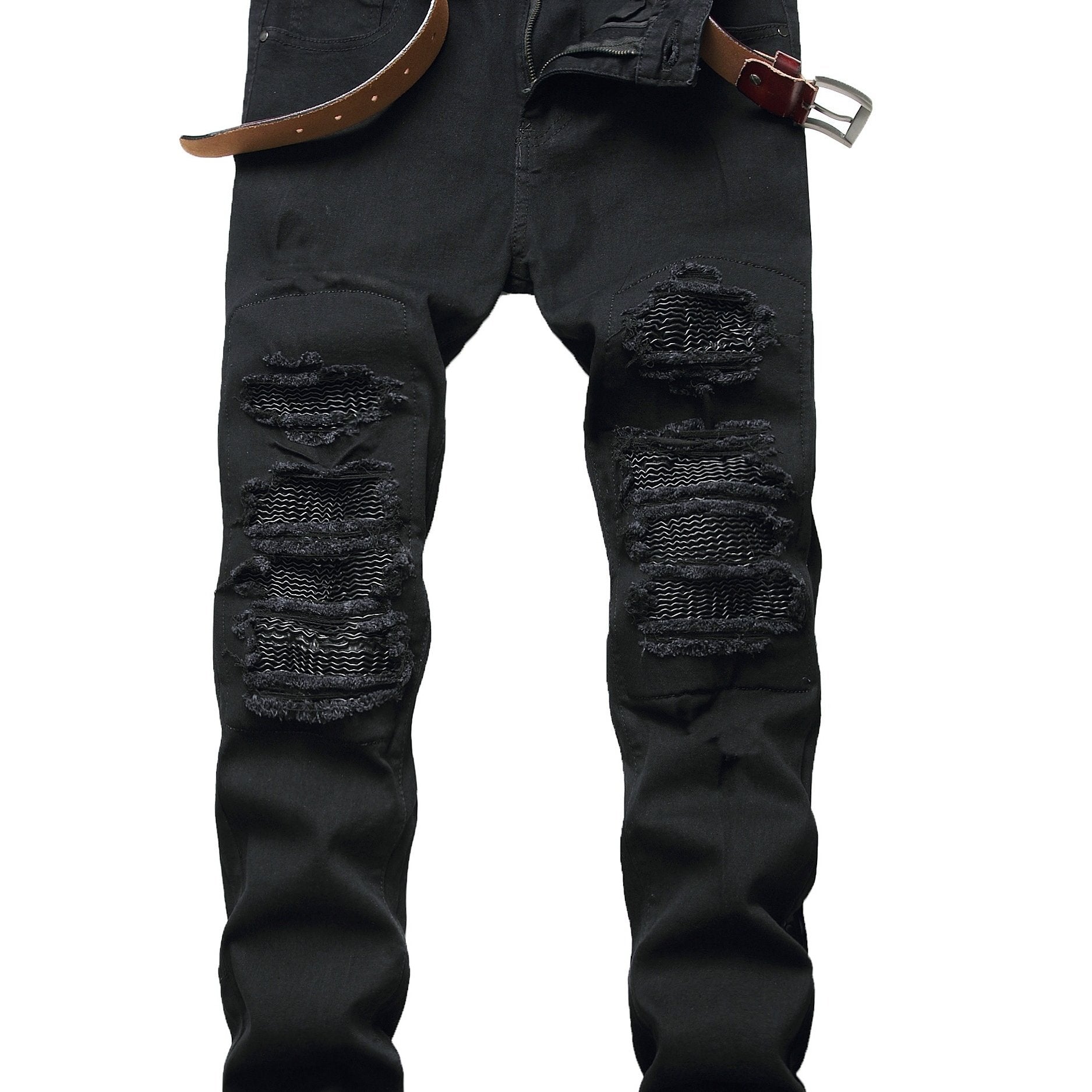 Mens Ripped Slim Fit Casual Jeans