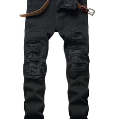 Mens Ripped Slim Fit Casual Jeans