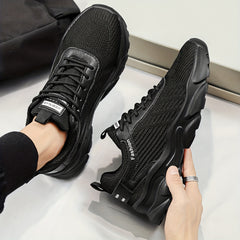 Breathable Striped Running Shoes for Men Comfortable Durable Shock Absorbing