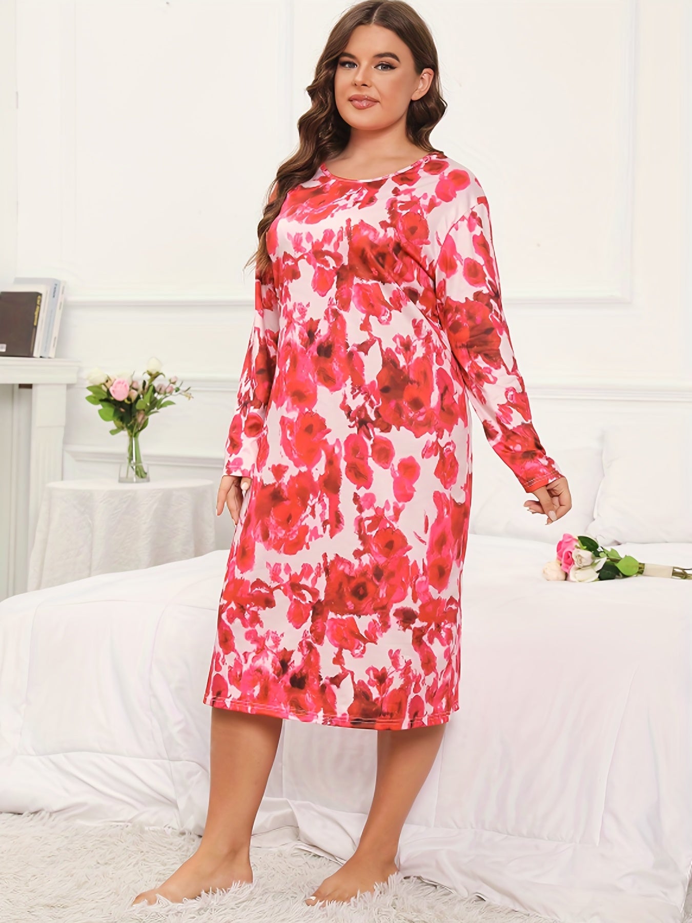 Tie Dye Long Sleeve Lounge Dress
